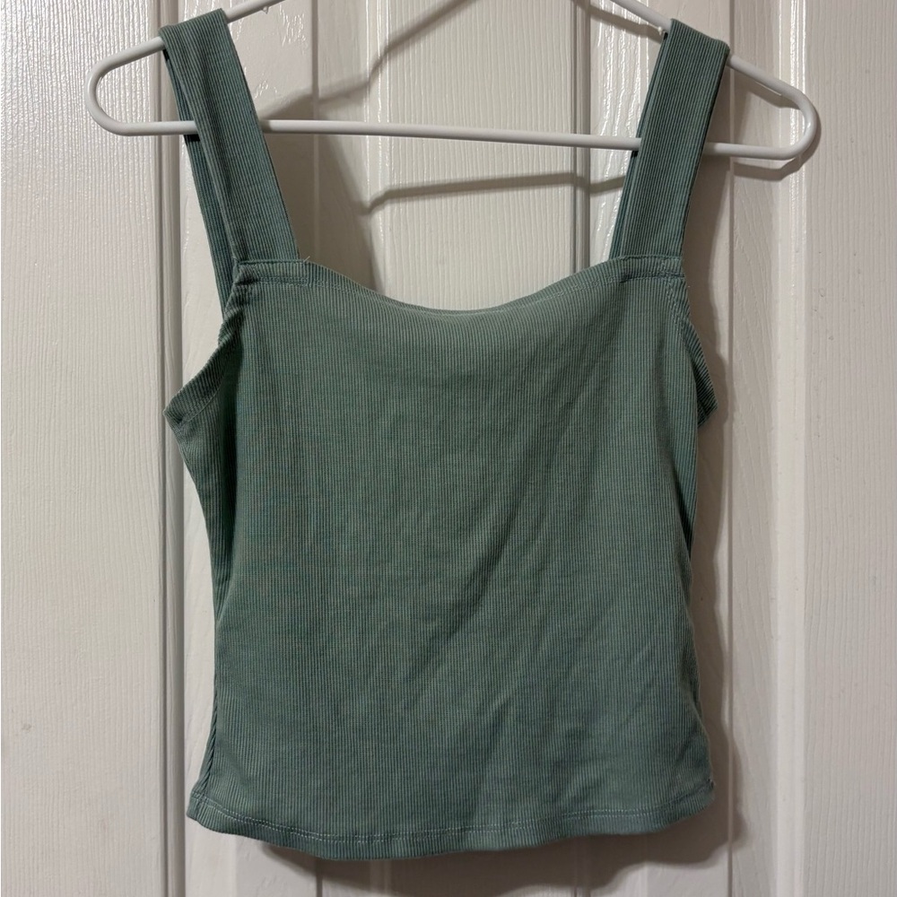 SHEIN Sage Ribbed Tank Top